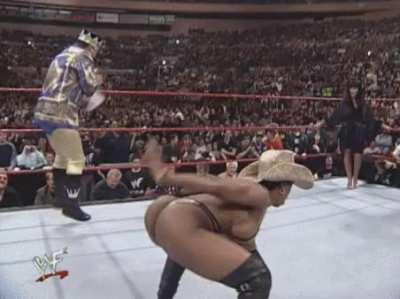 Jacqueline bouncing it at the Royal Rumble 2000