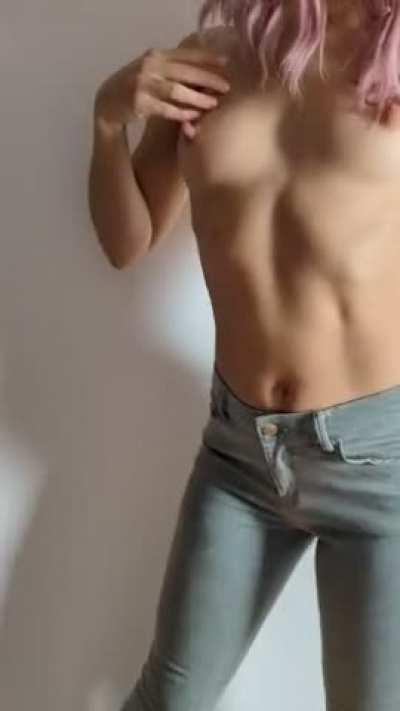 Shake My Tiny Tits With LAARGE Nipples