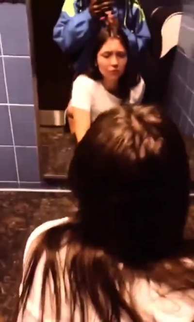 Little sister gets submissive in the toilet