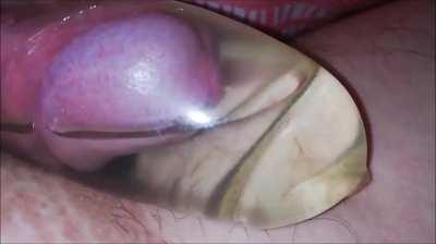 Cumming in a water filled condom