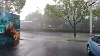 Summer rain in Melbourne yesterday