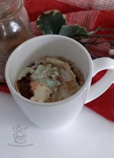 I made a hot chocolate bomb with a smol homemade marshmallow inside