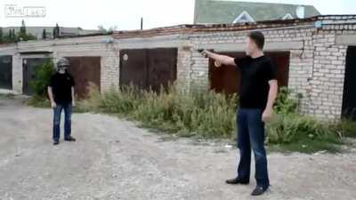 A unique way to test a helmet