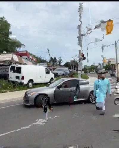 Three men get into a heated exchange in Toronto where one nearly attacked another with a knife