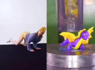 Hydraulic press videos, interpreted through dance (@smacmccreanor on instagram)