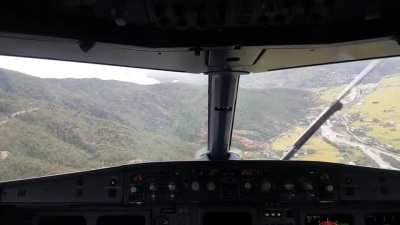 Watch this skilled pilot maneuver between mountains to land the Airbus A319-100 at one of the most dangerous airports in the world, Paro Airport, Bhutan.