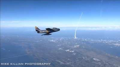 Shout-out to Mike Killian for this killer shot of our Sabre and ULA's Atlas V