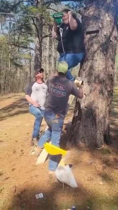 HMF while I show you that heavier people will accelerate faster and travel further on a zipline.