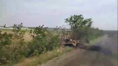 ru pov. Russian BMP hit by grenade from UAV. Full video