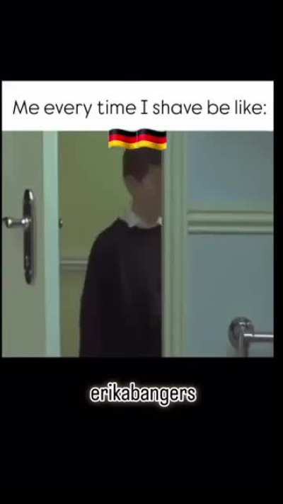 When Hans shaves his beard