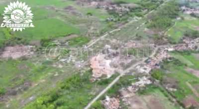 The Ukrainian Armed Forces carried out an airstrike by Su-27 with the help of 4 guided American GBU-39 bombs on the location of Russian soldiers in the village of Tyotkino, Kursk region. May 2025.