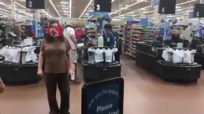 Trump Supporters Wearing A NAZI Facemask in Walmart