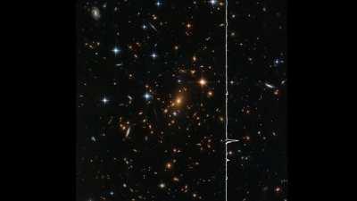 NASA Blueshift translated the light captured in this gorgeous Hubble image of a galaxy cluster into sound. Use headphones for better experience.
