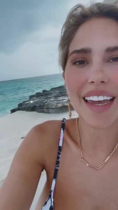 Kara del Toro being a human at the beach
