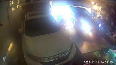 How not to back out of a garage