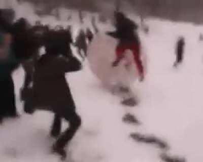 Russian snowball fight