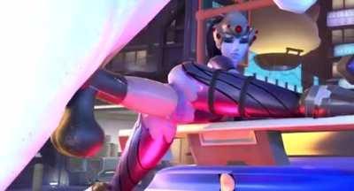 The stallion made a vaginal cum shot on Widowmaker (thebartender)