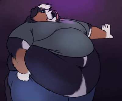 When you've overdone it at the buffet, sometimes you need the assistance of a wall to help you get home (animation by SugarboyHorse)