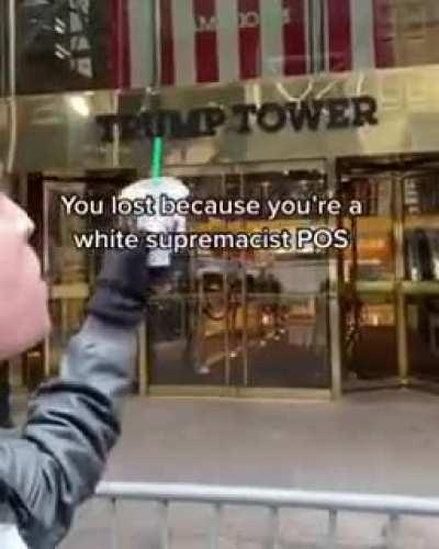 Shouting at the Trump Tower