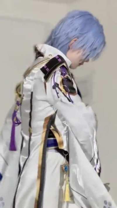 Ayaka enjoying her new toy gift by her brother