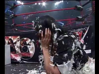 Traci Brooks gets tarred and feathered by Gail Kim and Eric Young