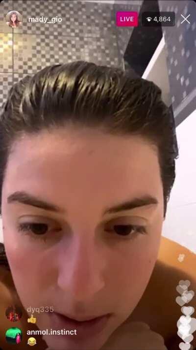 Mady streaming live from the bath