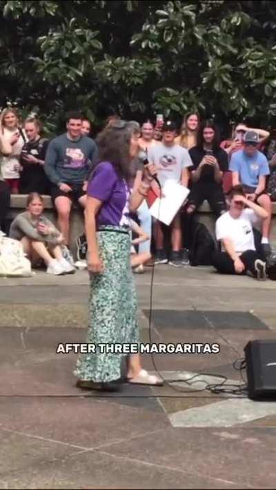 Someone buy this woman a margarita right now!