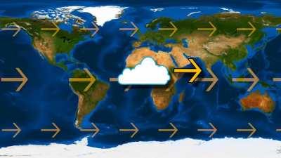 Explanation of the Coriolis force, which affects the rotation of cyclones, the movement of winds, currents, and waters in the oceans