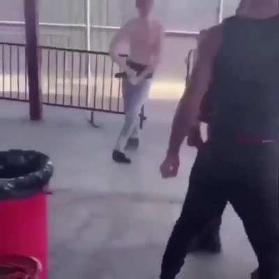 He took his shirt off for that ass whooping