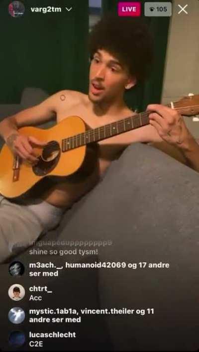 Bladee giving Varg a tatoo, while Gud plating guitar so chil maaan