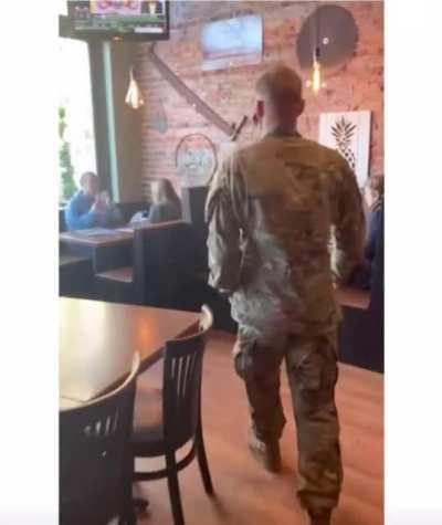 He surprised his partner after being away for 5 months