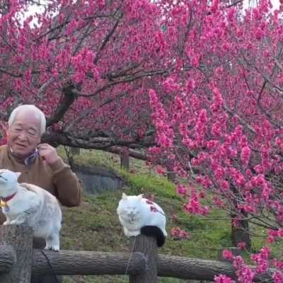 Just an old man and his cats..🐈🐾😍