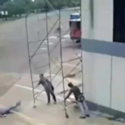 what could go wrong moving scaffolding