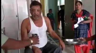 Guy suffering from hydrophobic caused due to rabies