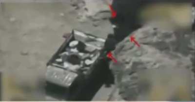 Saudi Air Force bombed a mountain containing weapons in an advanced position on the front, and a vehicle and Houthis during a supply run in Yemen - Saada.