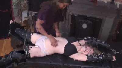 Ashley stretched and tickled 