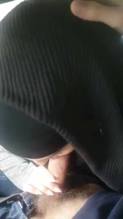 She is sucking it so well