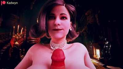 Alcina Dimitrescu giving a titjob (Kadwyn)