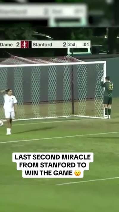 Game winning kick as time almost expires 