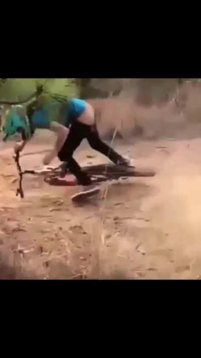 Anal waxing, but with bike tire.