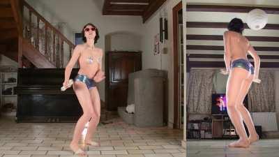 New video of me dancing all Just dance games' choreos ! This time on Le Freak~ That was a physical one, that pointing arm move was really painful at the end ^^ Also my butt was so squeezed in those tight shorts, come see it trying to jiggle, with the full