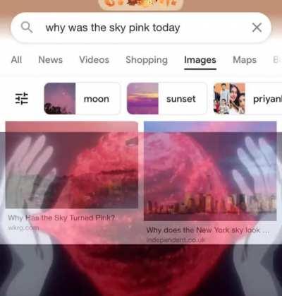 The sky was reddish pink this morning