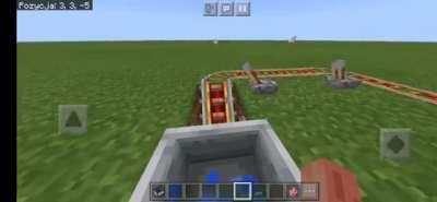 The minecart riding on the water!!!!