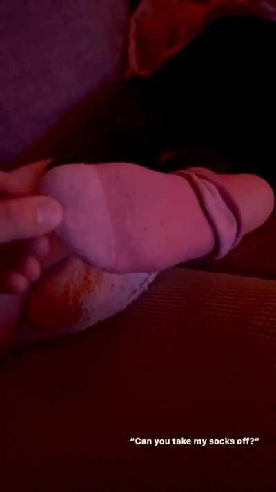 “Can you take my socks off?” (oc) 😈🧦🦶🏻