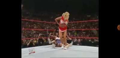 Torrie Wilson and Maria completely humiliates Victoria and Mickie with a stinkface and broncobuster!!!🔥🔥🔥
