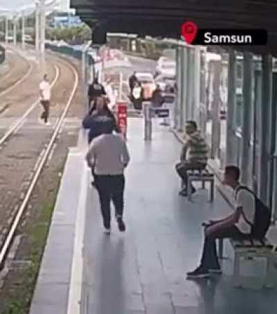 Using headphones while crossing the railway