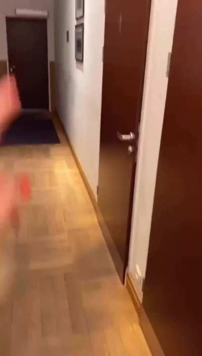 She pegged him in a public restroom