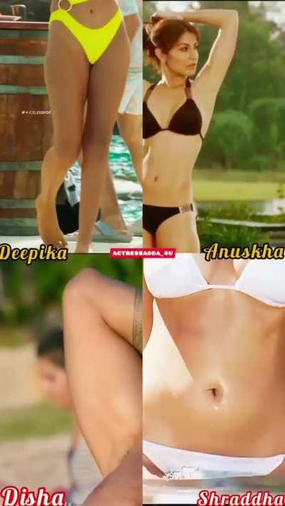 Who is looking best in bikini? Deepika padukone, Anushka sharma, Disha Patani, shraddha kapoor
