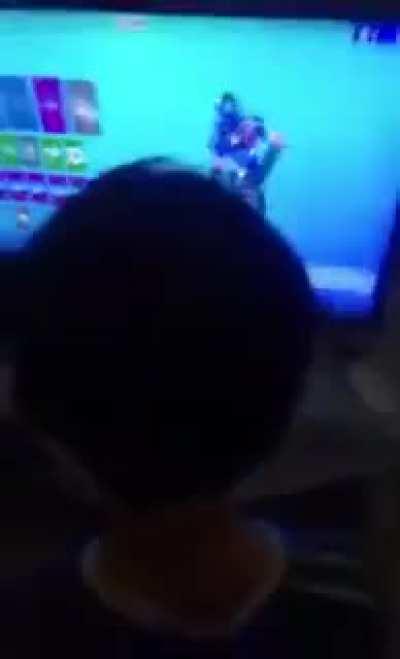 Hitting a child just because he likes Fortnite.