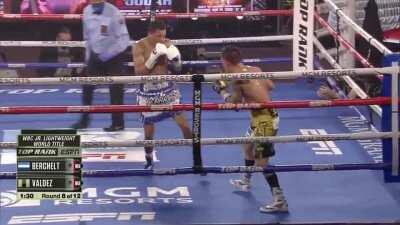 Oscar Valdez boxing beautifully against Miguel Berchelt